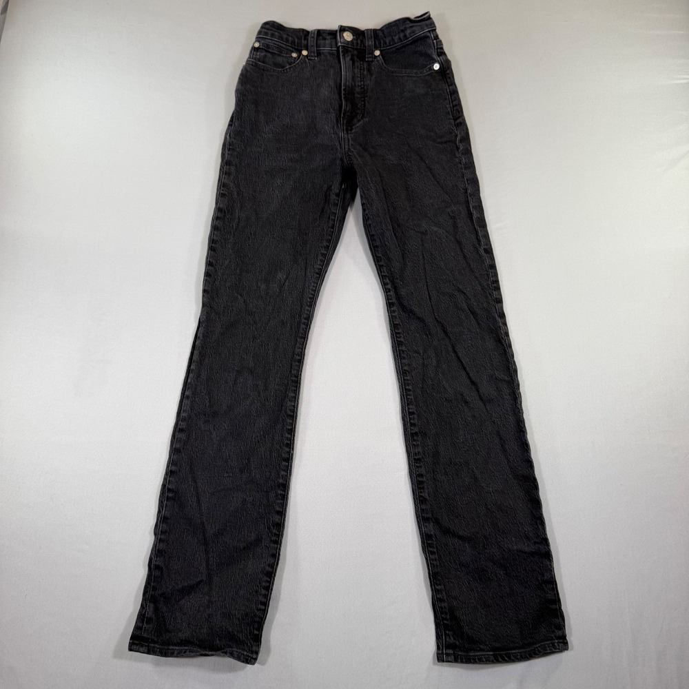 Madewell Black Jeans Womens Size 24 High Rise Straight 90s Minimalist Grunge